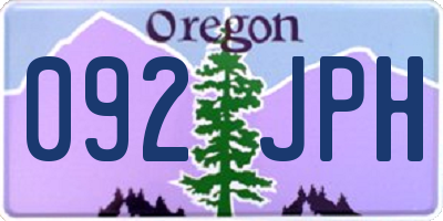 OR license plate 092JPH