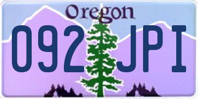 OR license plate 092JPI