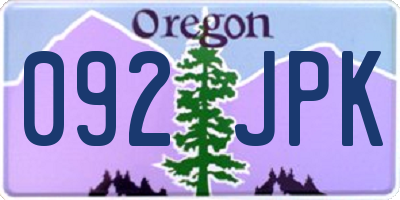 OR license plate 092JPK