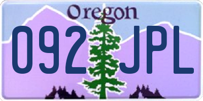 OR license plate 092JPL