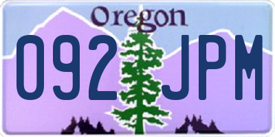 OR license plate 092JPM