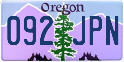 OR license plate 092JPN