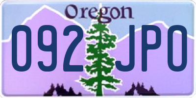 OR license plate 092JPO