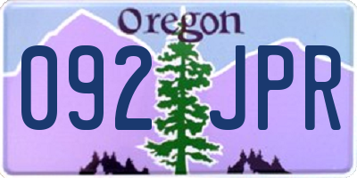 OR license plate 092JPR