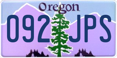 OR license plate 092JPS
