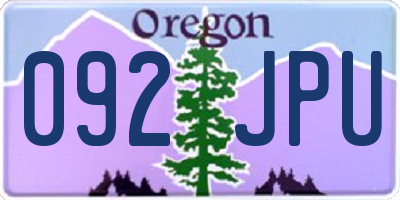 OR license plate 092JPU