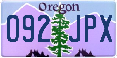 OR license plate 092JPX