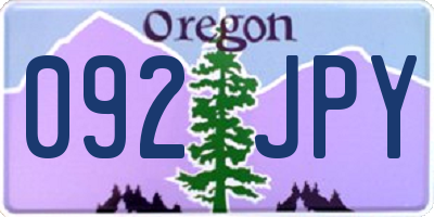 OR license plate 092JPY
