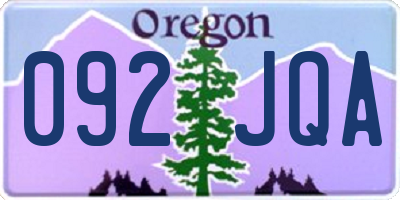 OR license plate 092JQA
