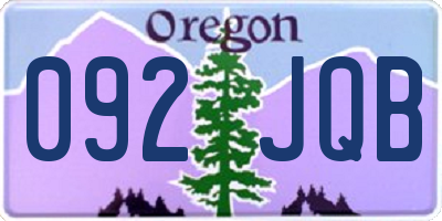 OR license plate 092JQB