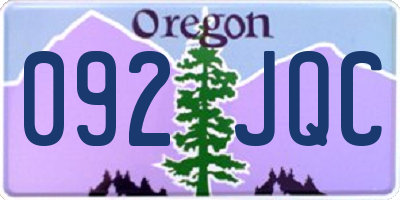 OR license plate 092JQC
