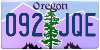 OR license plate 092JQE