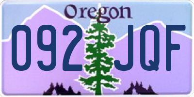 OR license plate 092JQF