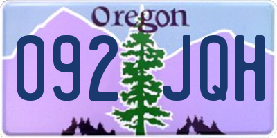 OR license plate 092JQH