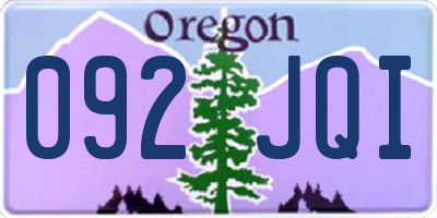 OR license plate 092JQI