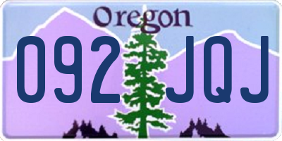 OR license plate 092JQJ