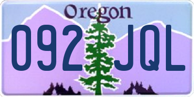 OR license plate 092JQL