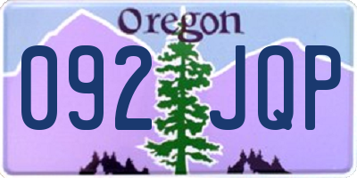 OR license plate 092JQP