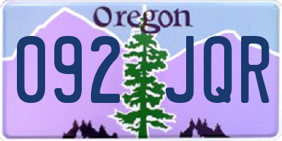 OR license plate 092JQR