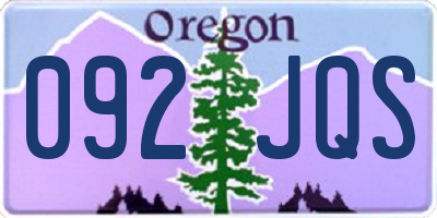 OR license plate 092JQS