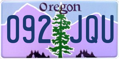 OR license plate 092JQU