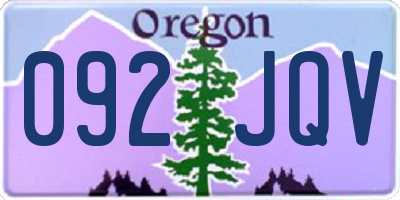 OR license plate 092JQV