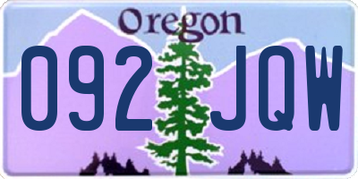 OR license plate 092JQW