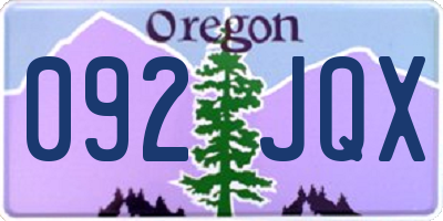 OR license plate 092JQX