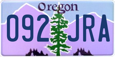 OR license plate 092JRA