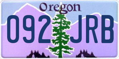 OR license plate 092JRB