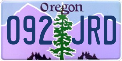 OR license plate 092JRD