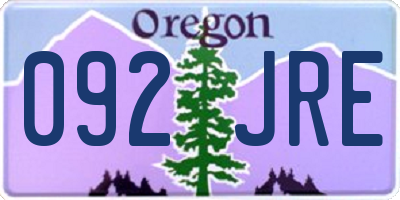 OR license plate 092JRE