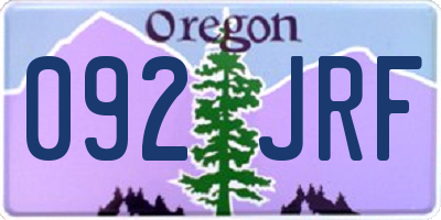 OR license plate 092JRF