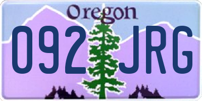 OR license plate 092JRG