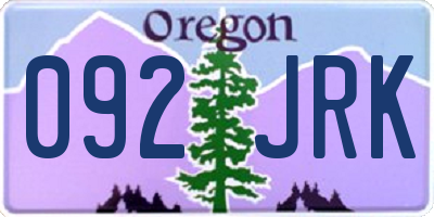 OR license plate 092JRK
