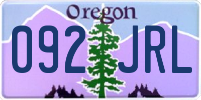 OR license plate 092JRL