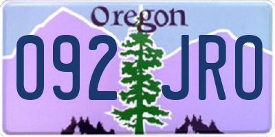OR license plate 092JRO