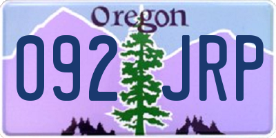 OR license plate 092JRP