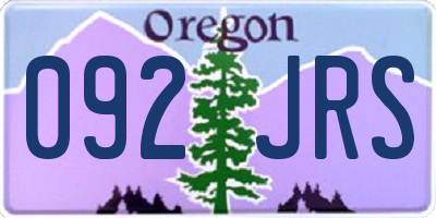 OR license plate 092JRS