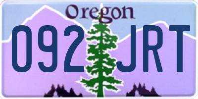 OR license plate 092JRT