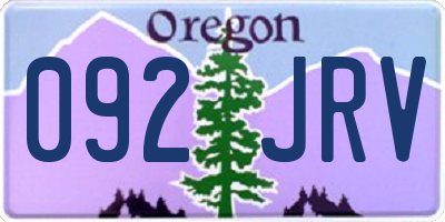 OR license plate 092JRV