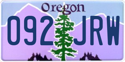 OR license plate 092JRW