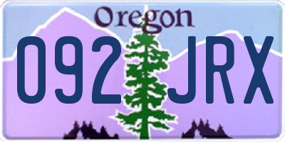 OR license plate 092JRX
