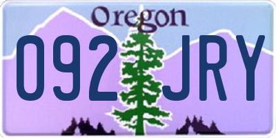 OR license plate 092JRY