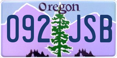 OR license plate 092JSB