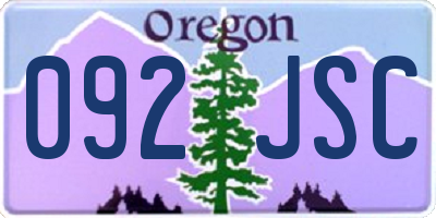 OR license plate 092JSC