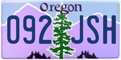 OR license plate 092JSH