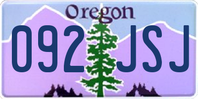 OR license plate 092JSJ