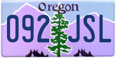 OR license plate 092JSL