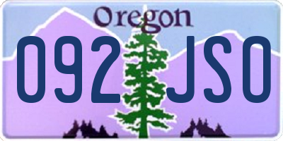 OR license plate 092JSO